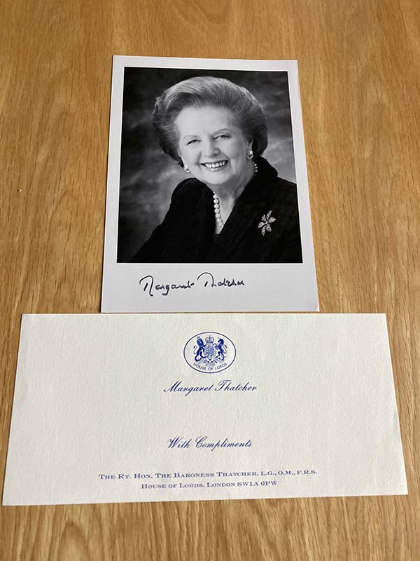 Signed Photo of Margaret Thatcher