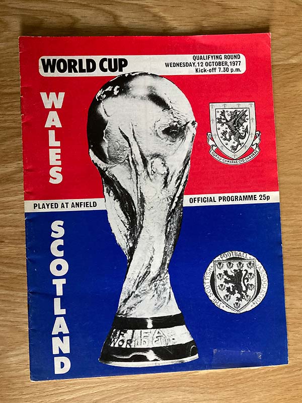 Wales v Scotland World Cup Qualifying Football Programme