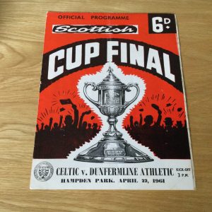 Celtic v Dunfermline Athletic Scottish Cup Final Matchday Programme 1961