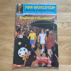 ENGLAND v RUMANIA World Cup Qualifying Group Matchday Programme 1981