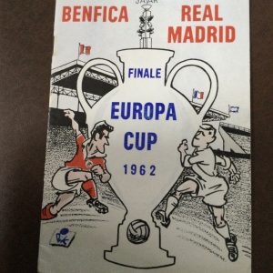 Benfica v Real Madrid European Cup Final Matchday Programme 1962