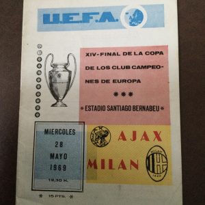 Ajax v A.C.Milan European Cup Final Matchday Programme 1969