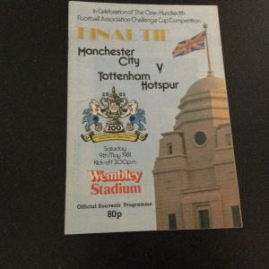 Manchester City v Tottenham Hotspur F.A.Cup Final Matchday Programme 1981