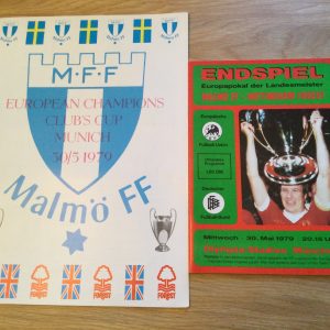 Malmo FF v Nottingham Forest European Cup Final Matchday Programmes E.U.F.A. Issue and Malmo FF Issue 1979