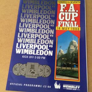 Liverpool v Wimbledon F.A.Cup Final Matchday Programme 1988
