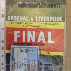 Arsenal v Liverpool F.A.Cup Final Matchday Programme c/w Match Ticket 1971