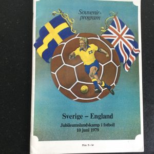 Sweden v England International Friendly Matchday Programme 1979