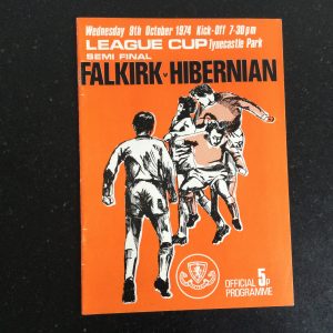 Falkirk v Hibernian League Cup Semi Final Matchday Programme 1974