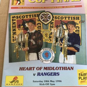 Heart of Midlothian (Hearts) v Rangers Scottish Cup Final Matchday Programme 1996