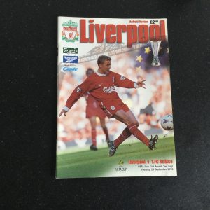 Liverpool v F.C. Kosice UEFA Cup Matchday Programme 1998