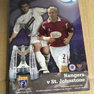 Rangers v St.Johnstone League Cup Semi Final Matchday Programme 2010