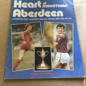 Heart of Midlothian (Hearts) v Aberdeen Scottish Cup Final Matchday Programme 1986