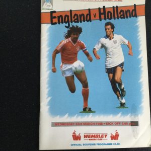 England v Holland International Friendly Matchday Programme 1988