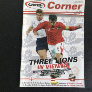 Austria v England UEFA Qualifying Match Matchday Programme 2007