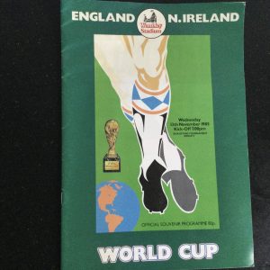 England v N.Ireland World Cup Qualifying Match Matchday Programme 1985