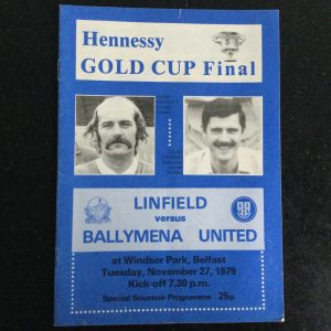 Linfield v Ballymena United Hennessy Gold Cup Final Matchday Programme 1979