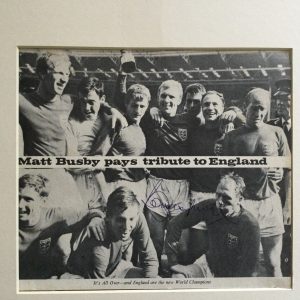 Rare Bobby Moore Newspaper 1966 World Cup Final Signature c/w C.O.A.