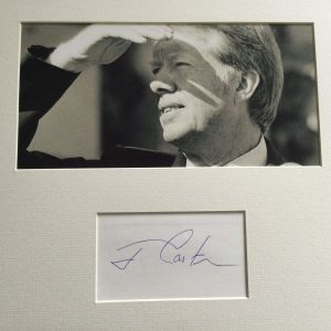 U.S.A. President Jimmy Carter Signed Card and Photograph