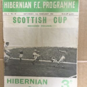 Hibernian (Hibs) v Clyde Scottish Cup Matchday Programme 1954