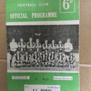 Hibernian (Hibs) v F.C. Porto Fairs Cup Matchday Programme