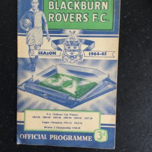 Blackburn Rovers v Liverpool Matchday Programme 1964