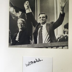 U.S.A. Vice President Walter Mondale Signed Card and Photograph
