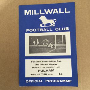 Millwall v Fulham F.A. Cup 3rd Replay Matchday Programme 1965