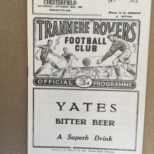 Tranmere Rovers v Chesterfield Matchday Programme 1961
