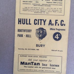 Hull City v Bury Matchday Programme 1960