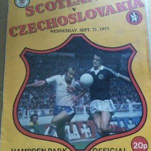 Scotland v Czechoslovakia World Cup Qualifier Matchday Programme 1977