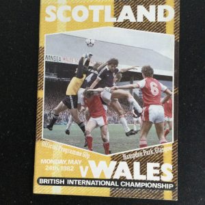 Scotland v Wales British Championship Matchday Programme1982