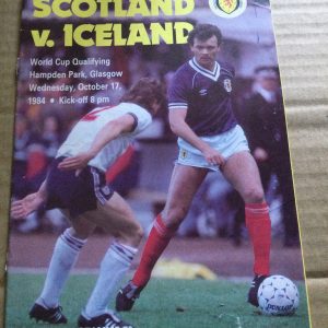 Scotland v Iceland World Cup Qualifier Matchday Programme 1984