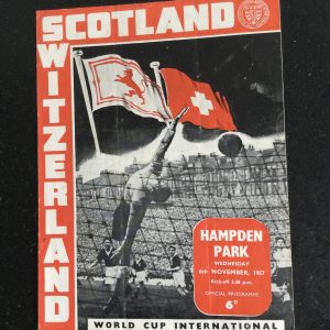 Scotland v Switzerland W.C. Qualifier Matchday Programme 1957