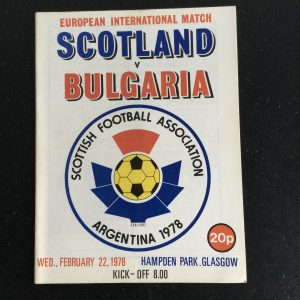 Scotland v Bulgaria Challenge Match Matchday Programme 1978