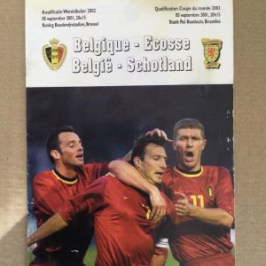 Belgium v Scotland World Cup Qualifier Matchday Programme 2001