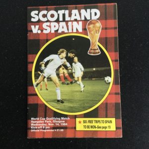 Scotland v Spain W.C. Qualifier Matchday Programme 1984