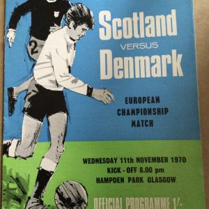 Scotland v Denmark EURO Qualifier Matchday Programme 1970