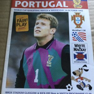 Scotland v Portugal W.C. Matchday Programme 1992
