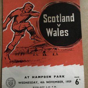 Scotland v Wales British Championship Matchday Programme 1959