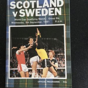 Scotland v Sweden World Cup Qualifier Matchday Programme 1981