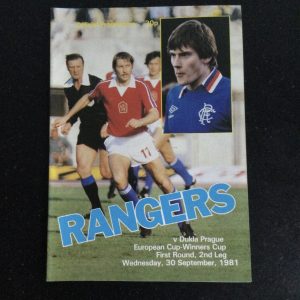 Rangers v Dukla Prague ECWC Matchday Programme 1981