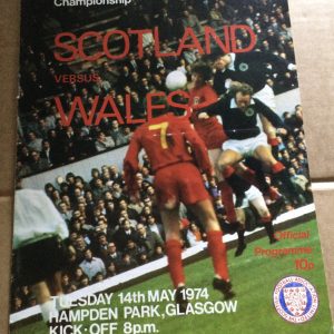Scotland v Wales British Championship Matchday Programme 1974