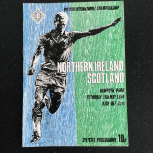 Northern Ireland v Scotland British International Championship Matchday Programme 1974