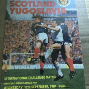 Scotland v Yugoslavia International Challenge Match Matchday Programme 1984