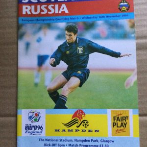 Scotland v Russia EURO Qualifier Matchday Programme 1994