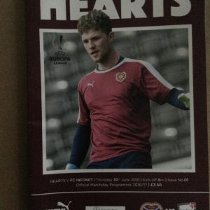 Hearts v FC Infonet Europa League Matchday Programme 2016