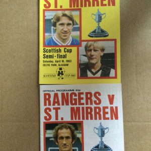 Rangers v St. Mirren Scottish Cup Semi Final & Replay Matchday Programmes 1983