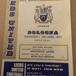 Leeds United v Bologna Fairs Cup Matchday Programme 1967
