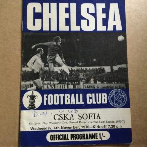 Chelsea v CSKA Sofia E.C.W.C. Matchday Programme 1970