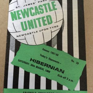Newcastle United v Hibs Friendly Matchday Programme 1968